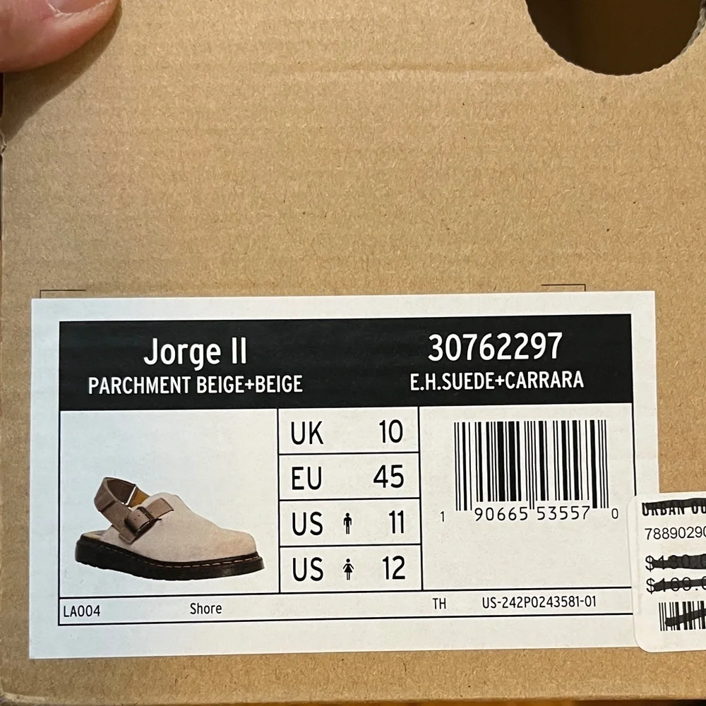 Dr Martens Jorge II Parchment Beige Suede Sandals Size 11 Mens or 12 Woman’s NIB